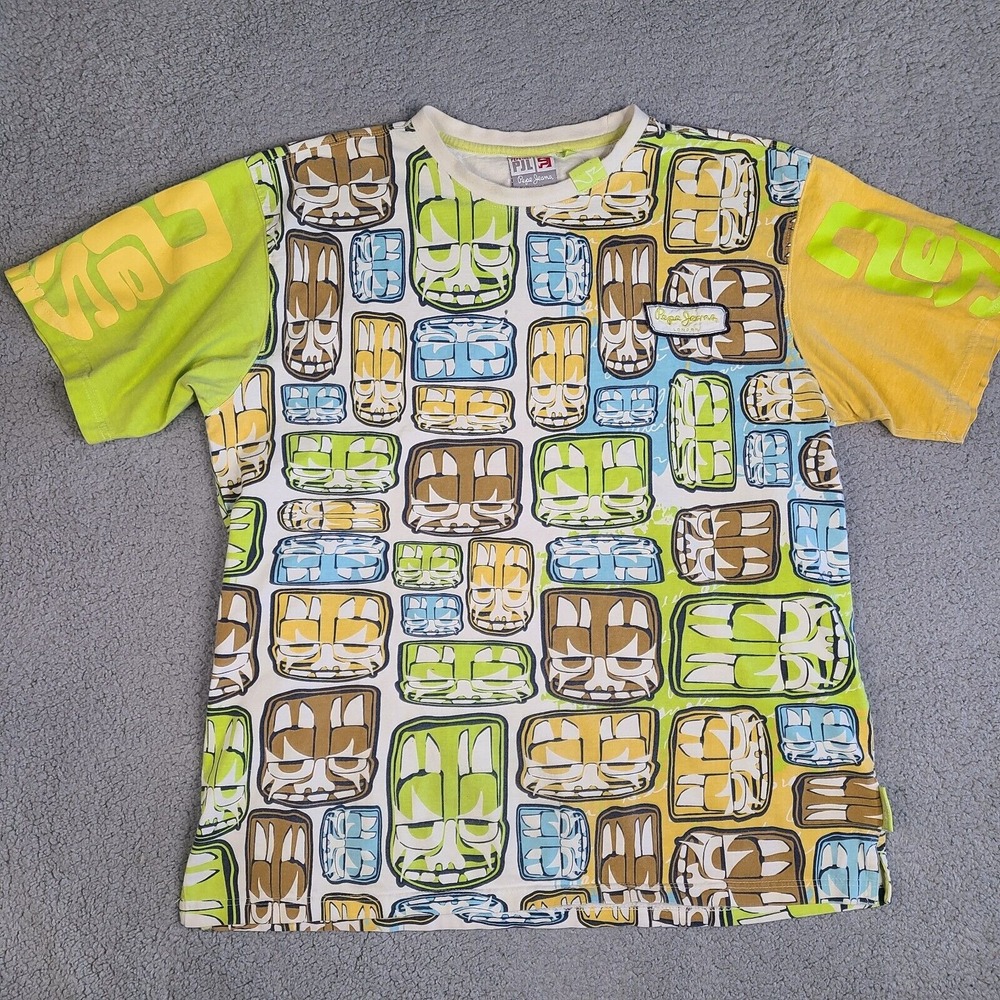 Pepe Jeans London PJL T-Shirt Men's XXL Multicolor Tribal Streetwear Cotton